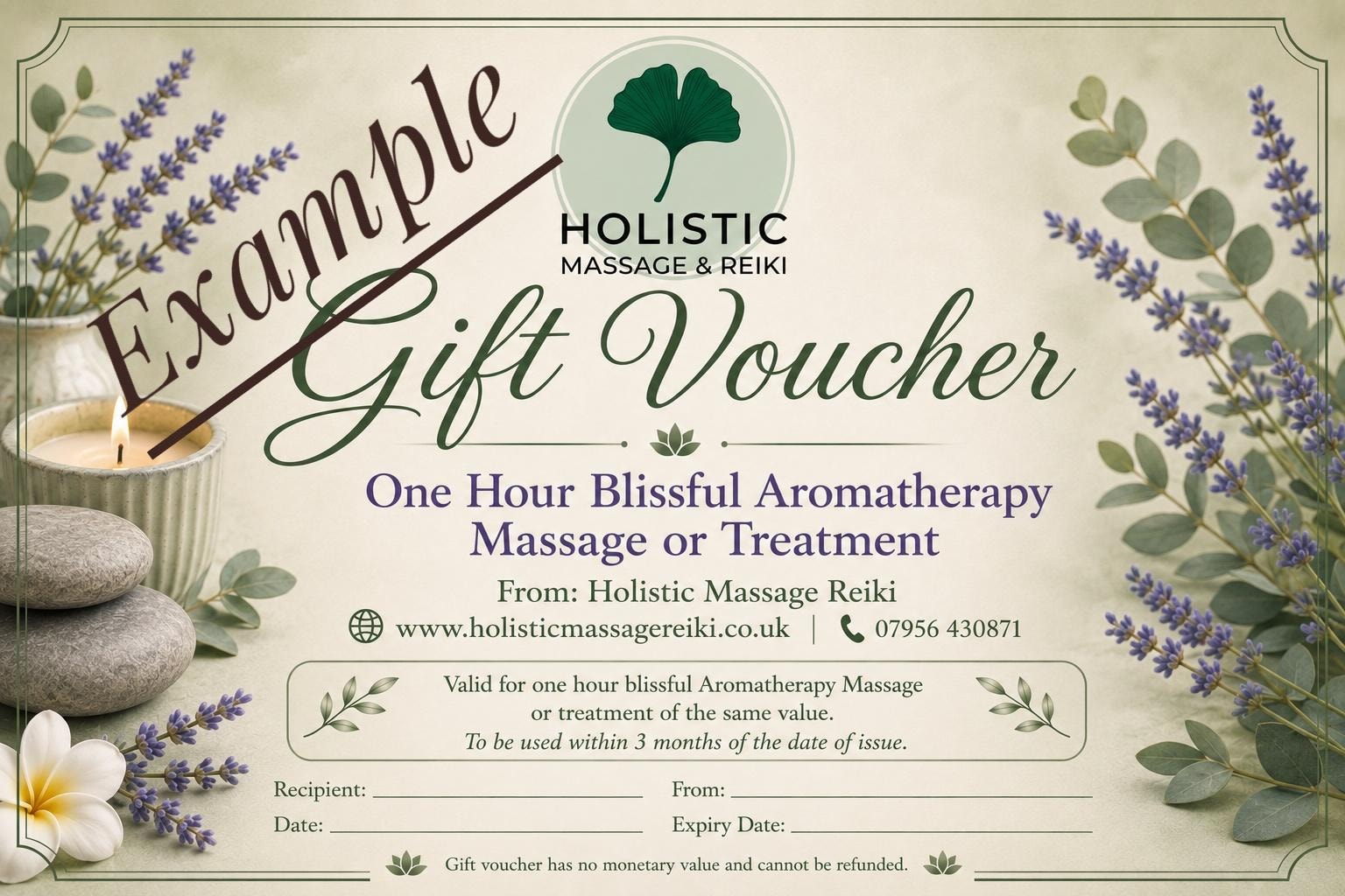 Holistic Massage & Reiki gift voucher